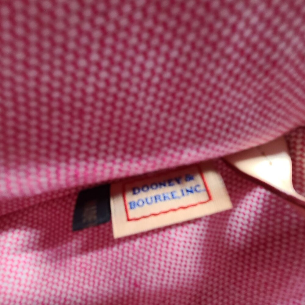 Dooney & Bourke Logo Shoulder Handbag BLACK Canvas Tan Leather Large Tote - Picture 9 of 16